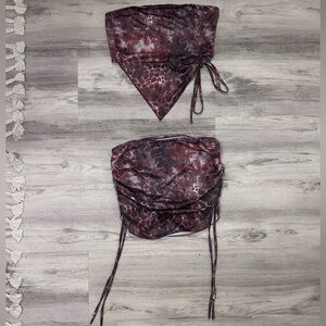 Shein Brown and White Skirt